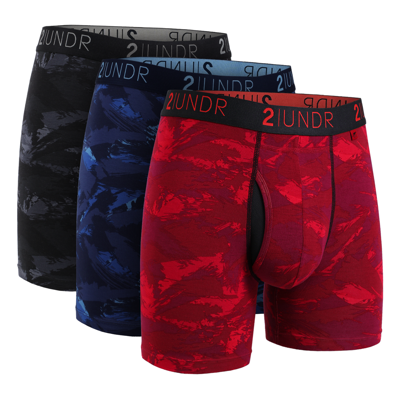 Swing Shift Boxer Brief 3 Pack Boxset - Black-Blue-Red Storm