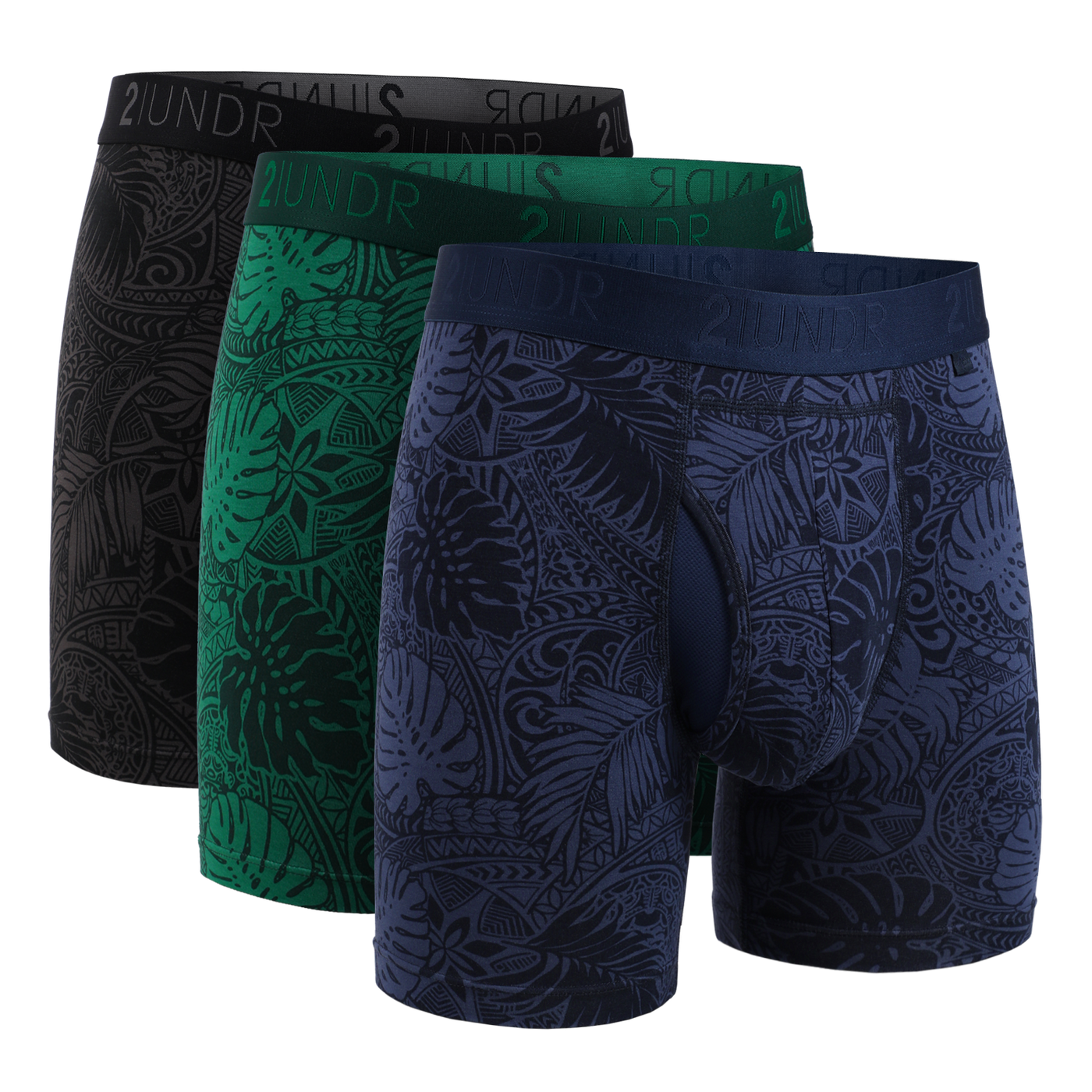 Swing Shift 6" Boxer Brief - 3 Pack Boxset - C Blue/C Black/C Green