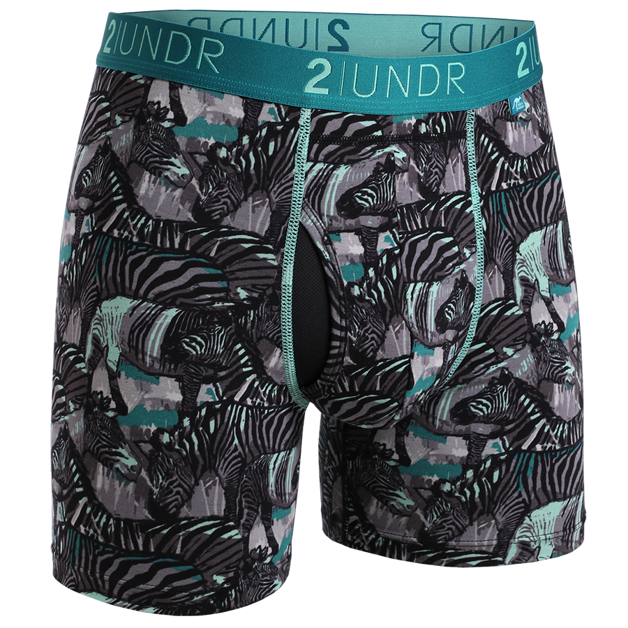 Swing Shift 6" Boxer Brief 2 Pack - Zebras - Squids