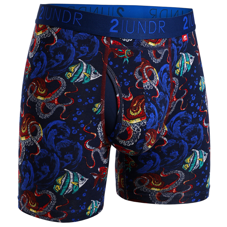 Swing Shift 6" Boxer Brief 2 Pack - Zebras - Squids