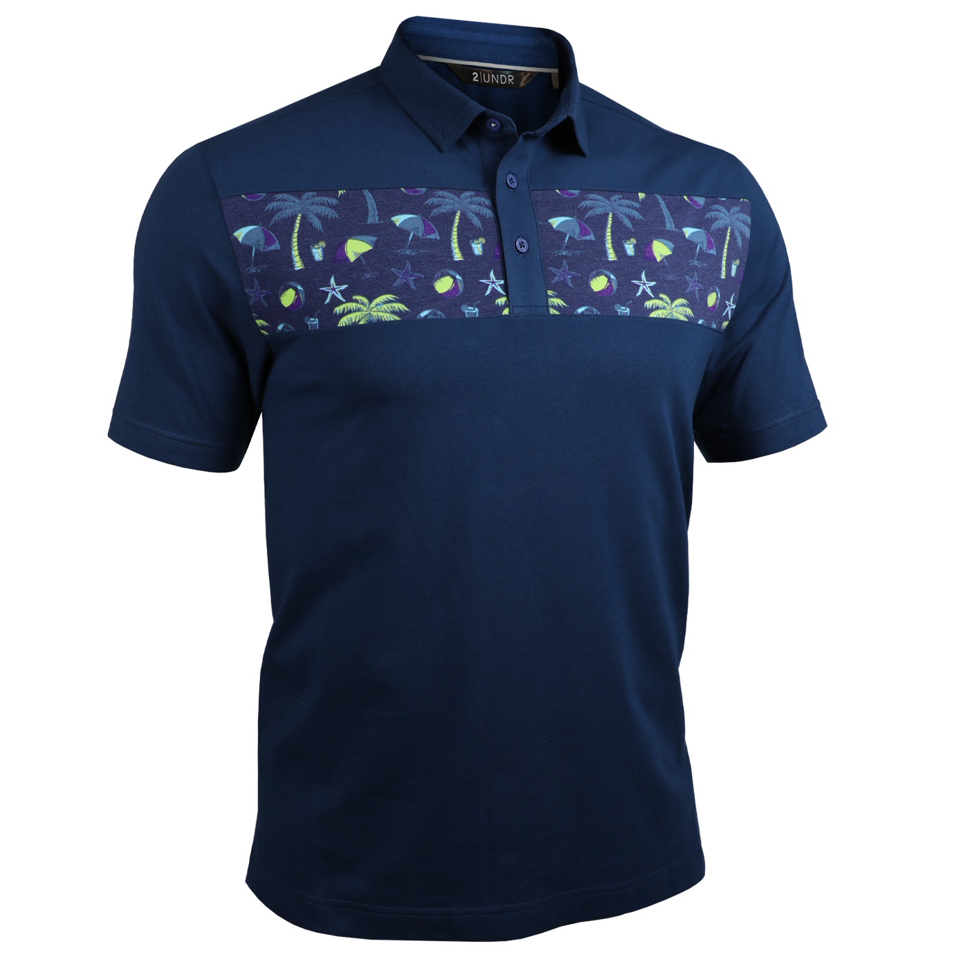 Short Sleeve Polo - Magnum IP - Midnite Oasis/Dark Navy