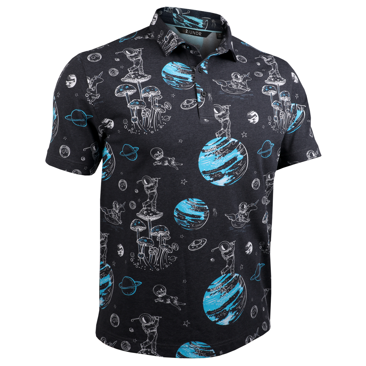 Short Sleeve Polo - The Draper - Space Golf Black