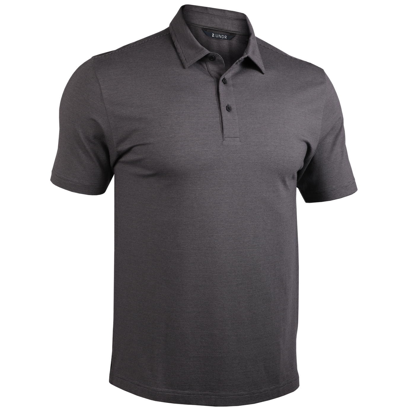 Short Sleeve Polo - The Microstripe Polo - Black Microstripe
