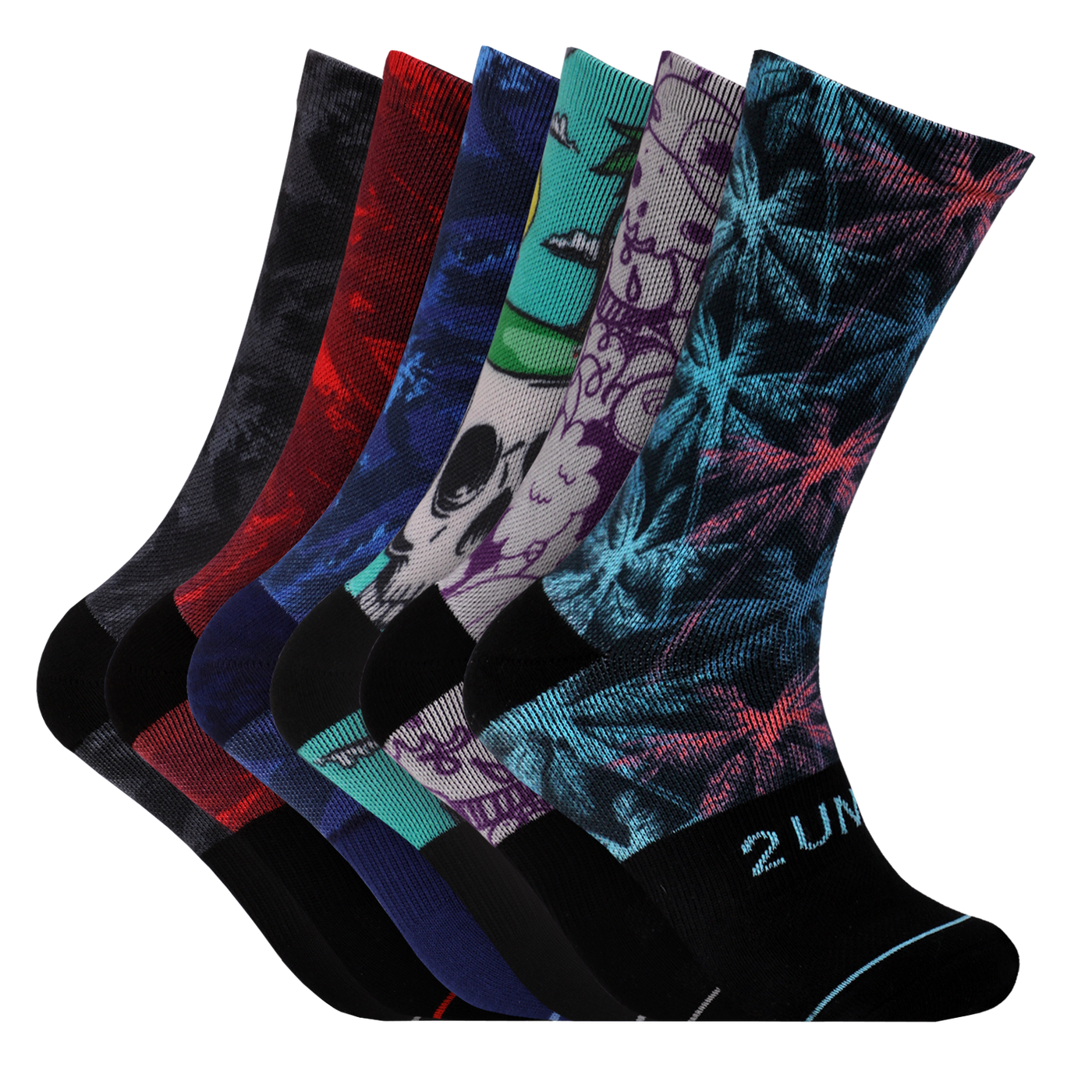 Flex Printed Crew Sock - Good Vibez 6 Pack Bundle