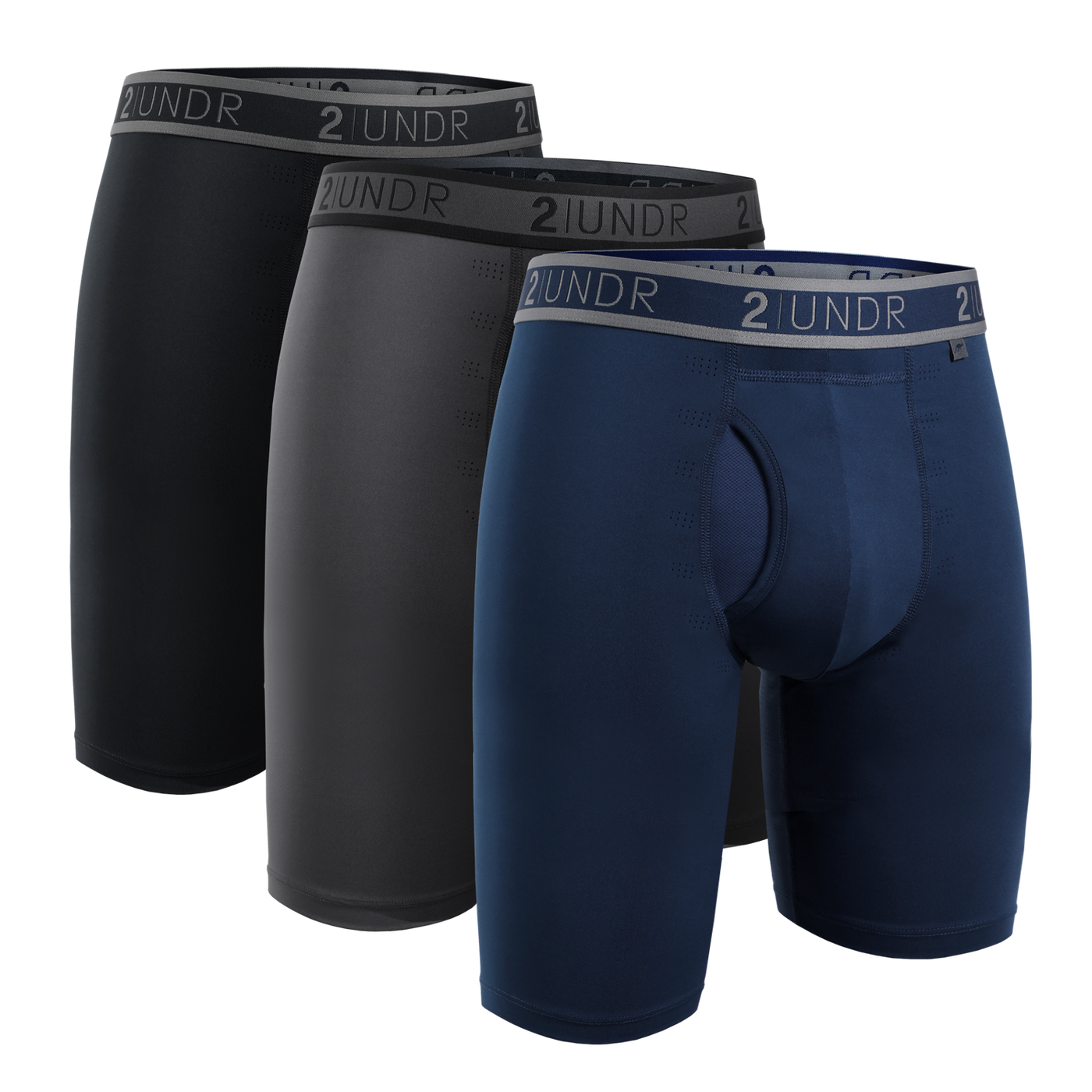 Sport Shift 9" Long Leg 3 Pack - Stealth/Charcoal/Azul