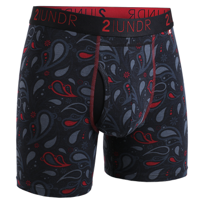 Swing Shift Boxer Brief 2 Pack - Black - Peacock Paisley